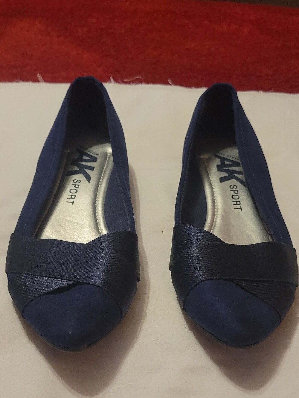 Ann klein ballet flats navy size 7.5